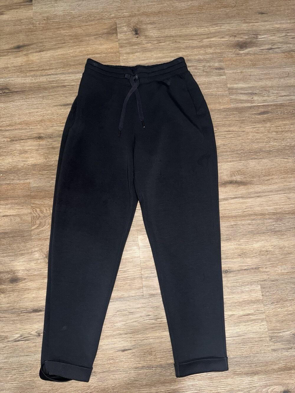 Spanx Air Essentials Cuffed Black Buttery Soft Sweatpants Size Small